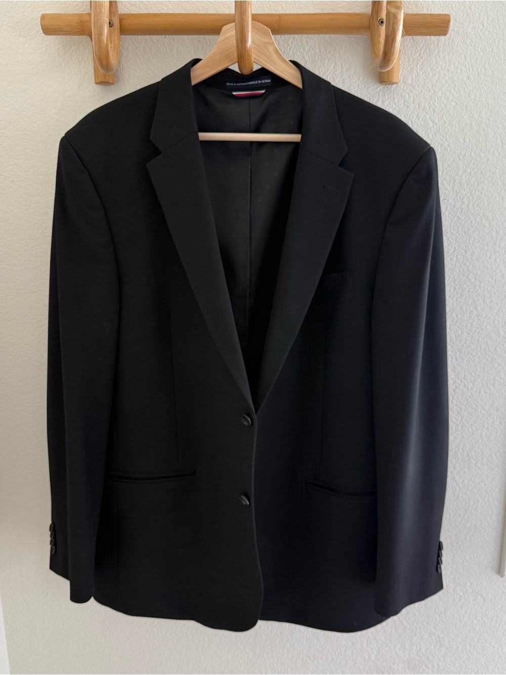TOMMY HILFIGER Black blazer suit jacket career business casual size 44 regular